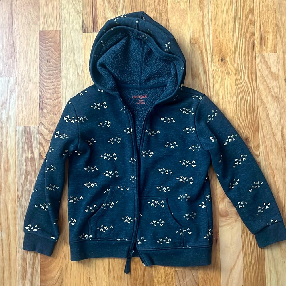 3 for $20 - Zip Up Sweatshirt with Gold Hearts